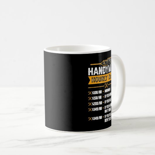 Handyman Stundenrate Spaß Carpenter Funny Handy m Kaffeetasse (VorderseiteRechts)