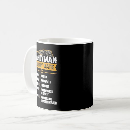 Handyman Stundenrate Spaß Carpenter Funny Handy m Kaffeetasse (Vorderseite Links)