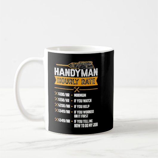 Handyman Stundenrate Spaß Carpenter Funny Handy m Kaffeetasse (Links)