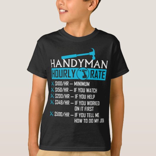 Handyman Stundenrate Spaß Carpenter Funny Handy m T-Shirt (Vorderseite)