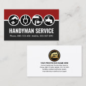 Handyman-Symbole auf roten grauen Ebenen Visitenkarte (Vorne/Hinten)