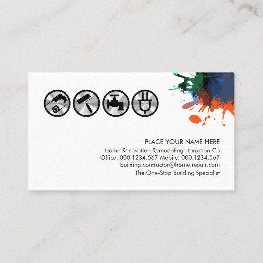 Handyman Tabs auf Cooper Bronze Layer Visitenkarte (Rückseite)