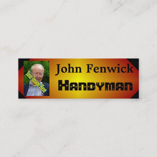 Handyman Template Small Business Yard Work Fab Mini Visitenkarte (Vorderseite)