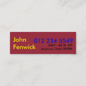 Handyman Template Small Business Yard Work Fab Mini Visitenkarte (Rückseite)