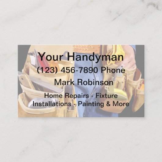 Handyman Theme Business Cards Visitenkarte (Vorderseite)