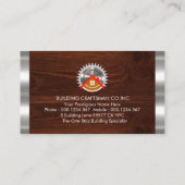 Handyman Timber Wood Silver Stripes Visitenkarte (Rückseite)