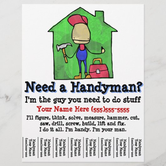 Handyman. Tischler. Erbauer. Marketing Flyer (Vorne)