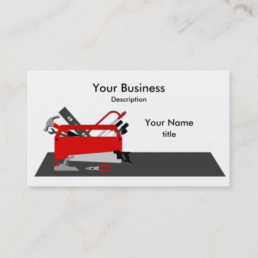 Handyman Tool Box Business Card Visitenkarte (Vorderseite)