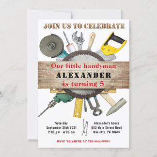 Handyman Tools and Gadgets Birthday Party Einladung
