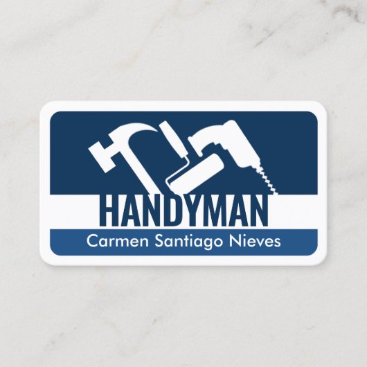 Handyman Tools Blue Layers Visitenkarte (Vorderseite)