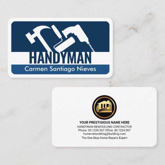 Handyman Tools Blue Layers Visitenkarte (Vorne/Hinten)