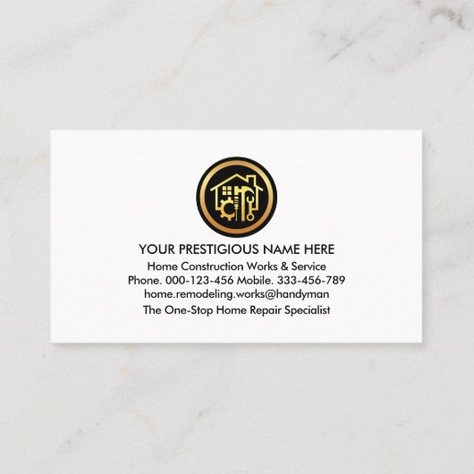 Handyman Tools Border Zuhause Replimationer Visitenkarte (Rückseite)