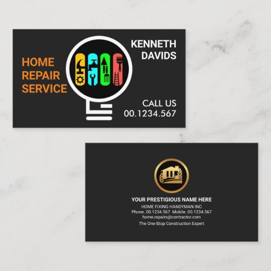Handyman Tools Bulb Visitenkarte (Vorne/Hinten)