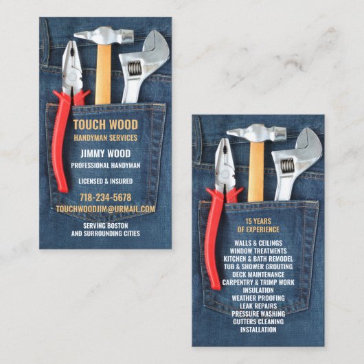 Handyman Tools Business Card Visitenkarte (Vorne/Hinten)