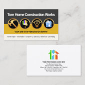 Handyman Tools Color Layer Construction Contractor Visitenkarte (Vorne/Hinten)