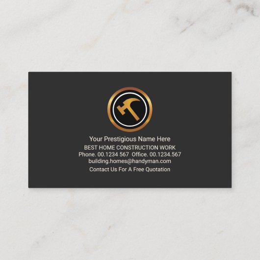 Handyman Tools für Creative Rectangle Box Visitenkarte (Rückseite)