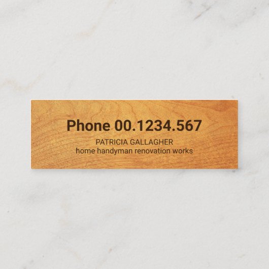 Handyman-Tools für Holz Mini Visitenkarte (Rückseite)