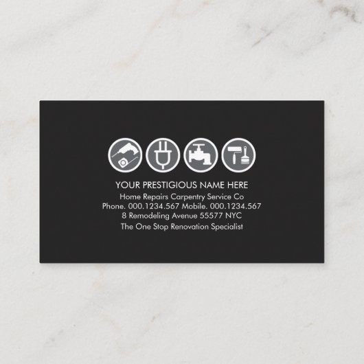 Handyman-Tools für Holzschicht Visitenkarte (Rückseite)