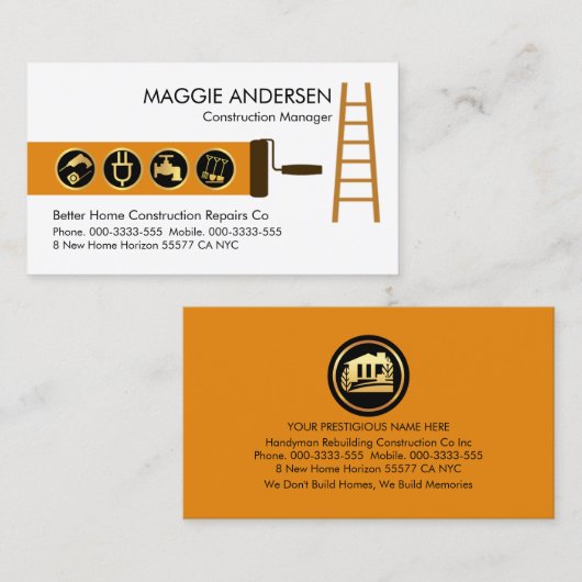 Handyman-Tools für Ladder Brush Visitenkarte (Vorne/Hinten)