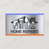 Handyman Tools Gebäude auf Silber Visitenkarte (Vorderseite)