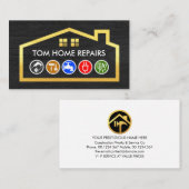 Handyman Tools Gold Building Frame Visitenkarte (Vorne/Hinten)