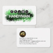 Handyman Tools Green Paint Splatter Visitenkarte (Vorne/Hinten)