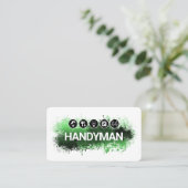 Handyman Tools Green Paint Splatter Visitenkarte (Stehend Vorderseite)