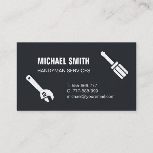Handyman Tools Handyman Services Business Card Visitenkarte (Vorderseite)