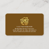 Handyman Tools Icon On Timber Wood Grain Visitenkarte (Rückseite)