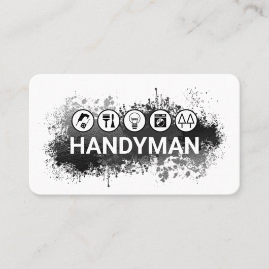 Handyman Tools In Paint Splatter Visitenkarte (Vorderseite)