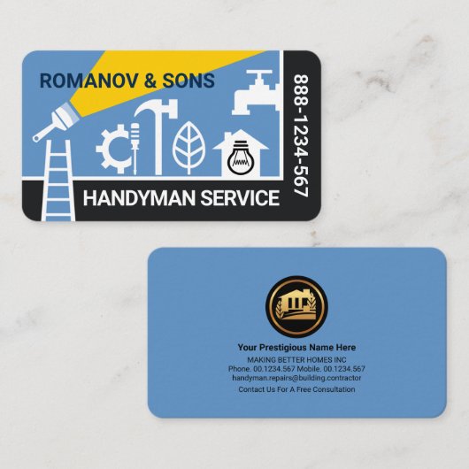 Handyman Tools Landscape Frame Visitenkarte (Vorne/Hinten)