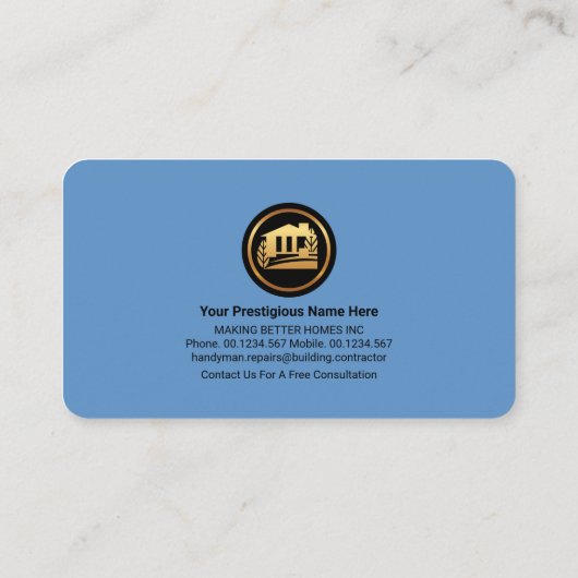 Handyman Tools Landscape Frame Visitenkarte (Rückseite)