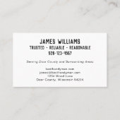 Handyman Tools Minimalistische Visitenkarte (Rückseite)