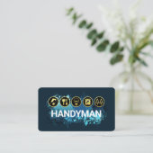 Handyman Tools On Blue Paint Splatter Visitenkarte (Stehend Vorderseite)