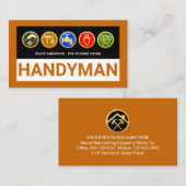 Handyman Tools On Brown Border Visitenkarte (Vorne/Hinten)