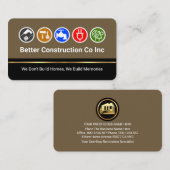 Handyman Tools On Brown Gold Line Layers Visitenkarte (Vorne/Hinten)