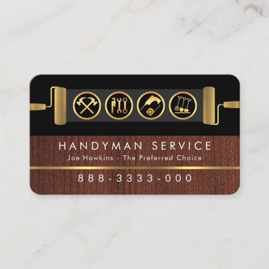 Handyman Tools On Brush Paint Layer Visitenkarte (Vorderseite)