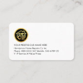 Handyman Tools On Building Rooftop Visitenkarte (Rückseite)