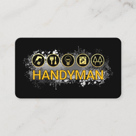 Handyman Tools On Paint Splatter Visitenkarte (Vorderseite)