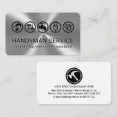 Handyman Tools On Silver Metallic Layer Visitenkarte (Vorne/Hinten)