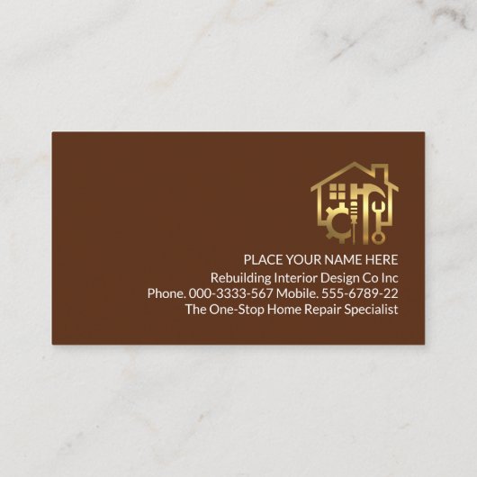 Handyman Tools On Wood Panel Visitenkarte (Rückseite)