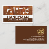 Handyman Tools On Wood Panel Visitenkarte (Vorne/Hinten)