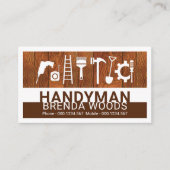 Handyman Tools On Wood Panel Visitenkarte (Vorderseite)