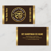 Handyman Tools platzieren auf Goldrändern Visitenkarte (Vorne/Hinten)