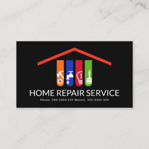 Handyman Tools Rooftop Gebäude Visitenkarte