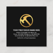 Handyman Tools Rooftop Rising Sun Quadratische Visitenkarte (Rückseite)