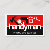 Handyman Tools Silhouette Border Visitenkarte (Vorderseite)