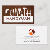 Handyman Tools Silhouette Placard Visitenkarte (Vorne/Hinten)