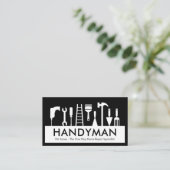 Handyman Tools Silhouette Placard Visitenkarte (Stehend Vorderseite)
