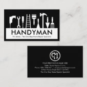 Handyman Tools Silhouette Placard Visitenkarte (Vorne/Hinten)